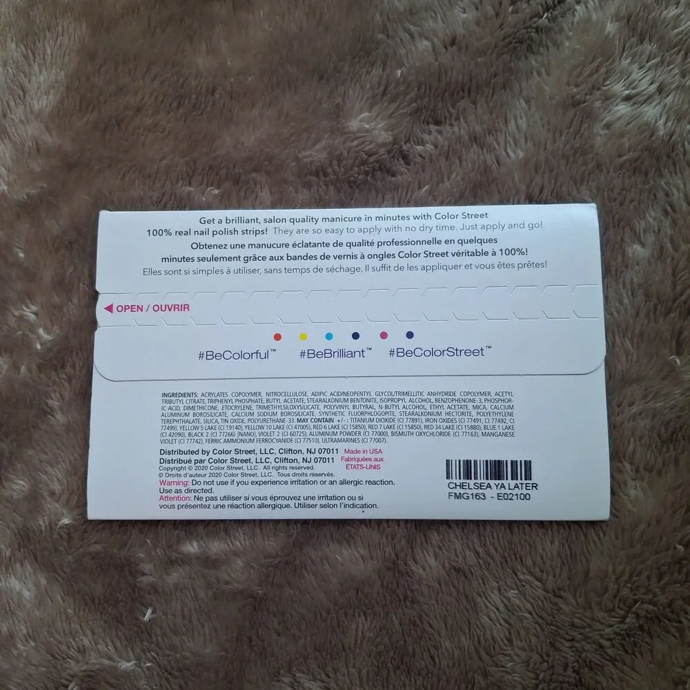 Color Street 100% Nail Polish Strips - Chelsea Ya Later - Easy to Use